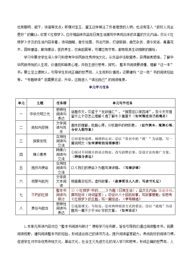 专题07 永远的红楼（学写研究综述）-2026年高考语文一轮复习之教材主题作文讲练（全国通用）第2页
