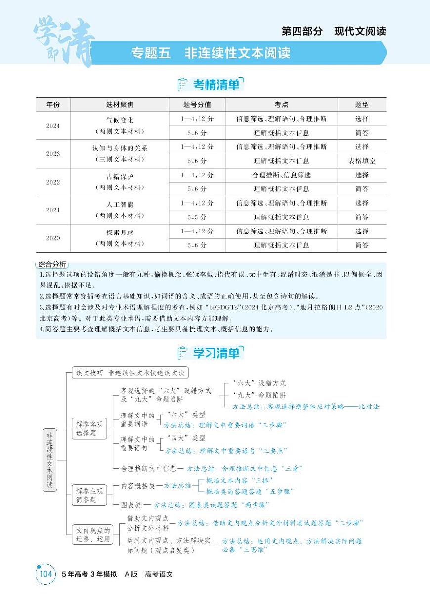 2026版.北京版.高考总复习.语文1_专题五　非连续性文本阅读 (2)试卷第1页