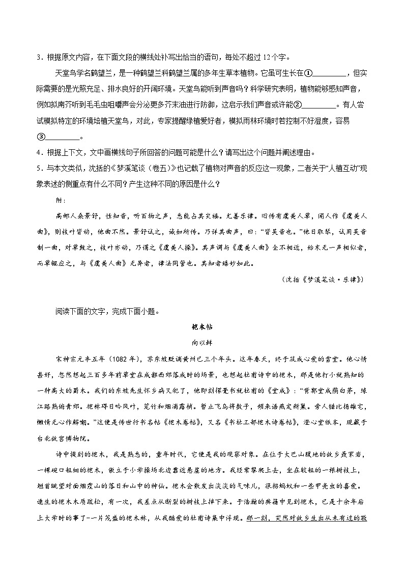 河南省新未来2025-2026学年高二上学期10月中质量检测语文试卷（Word版附解析）第3页