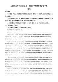 云南省昆明市云南师大附中2025-2026学年高一上学期期中语文试题（含答案及解析）