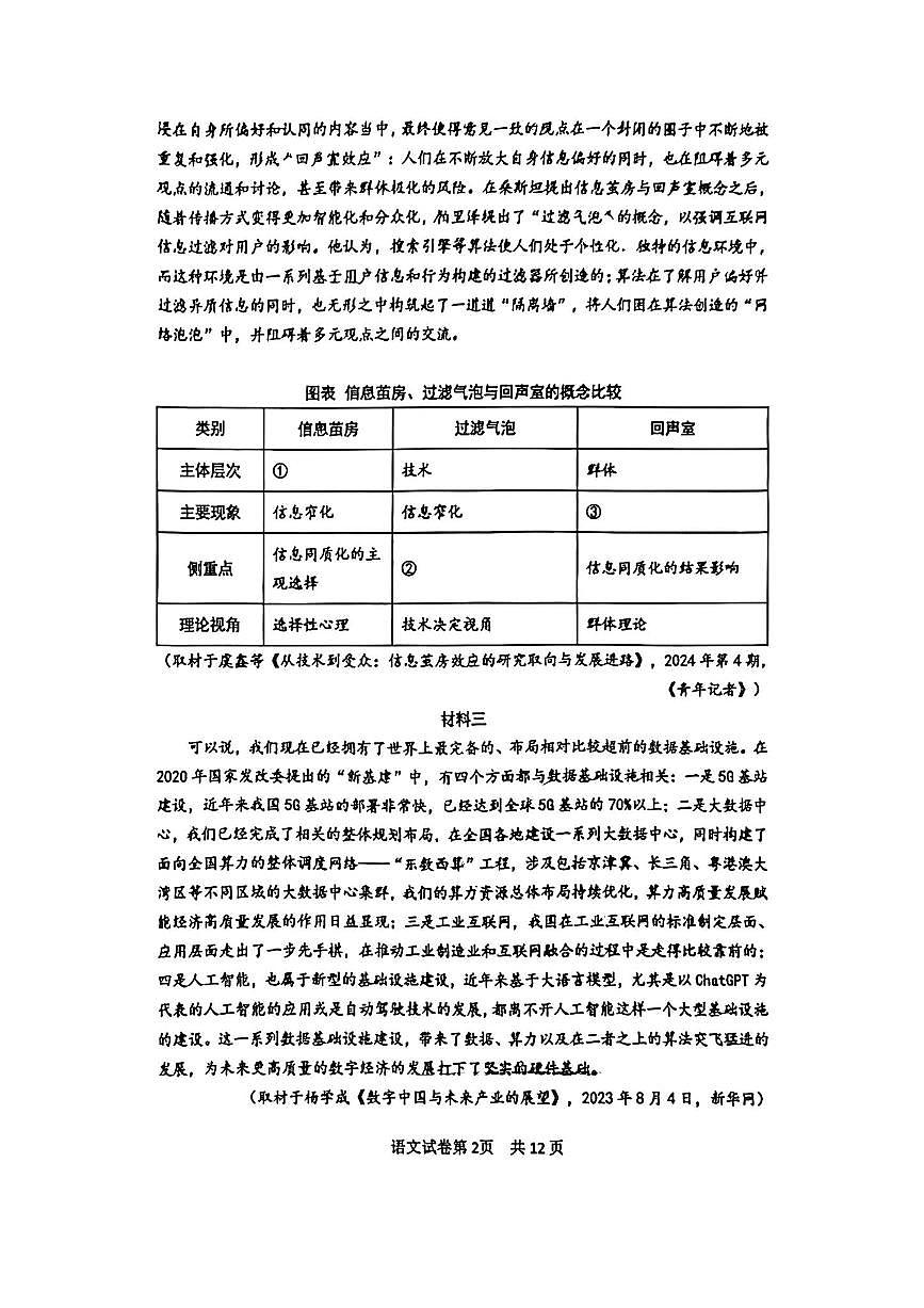 北京市一零一中学2025～2026学年高二上期中语文试卷(无答案)第2页
