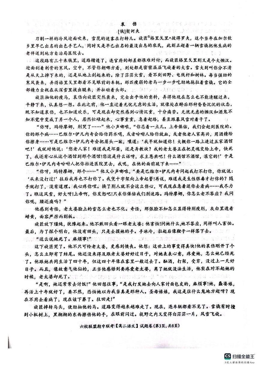 浙江省台州市六校联盟2025-2026学年高二上学期11月期中考试语文试题第3页