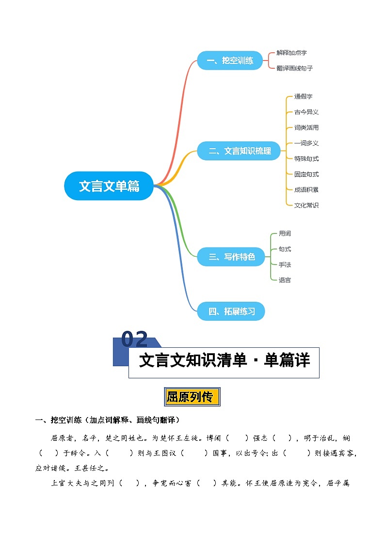 高考语文一轮复习-统编版选择性必修中册文言文知识清单（知识清单）（全国通用）原卷版第2页