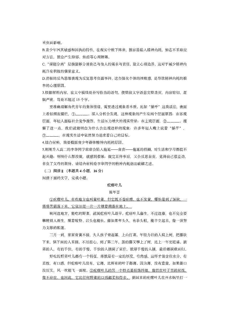 安徽省合肥市普通高中六校联盟2025-2026学年高二上学期期中考试语文试卷（学生版）第3页