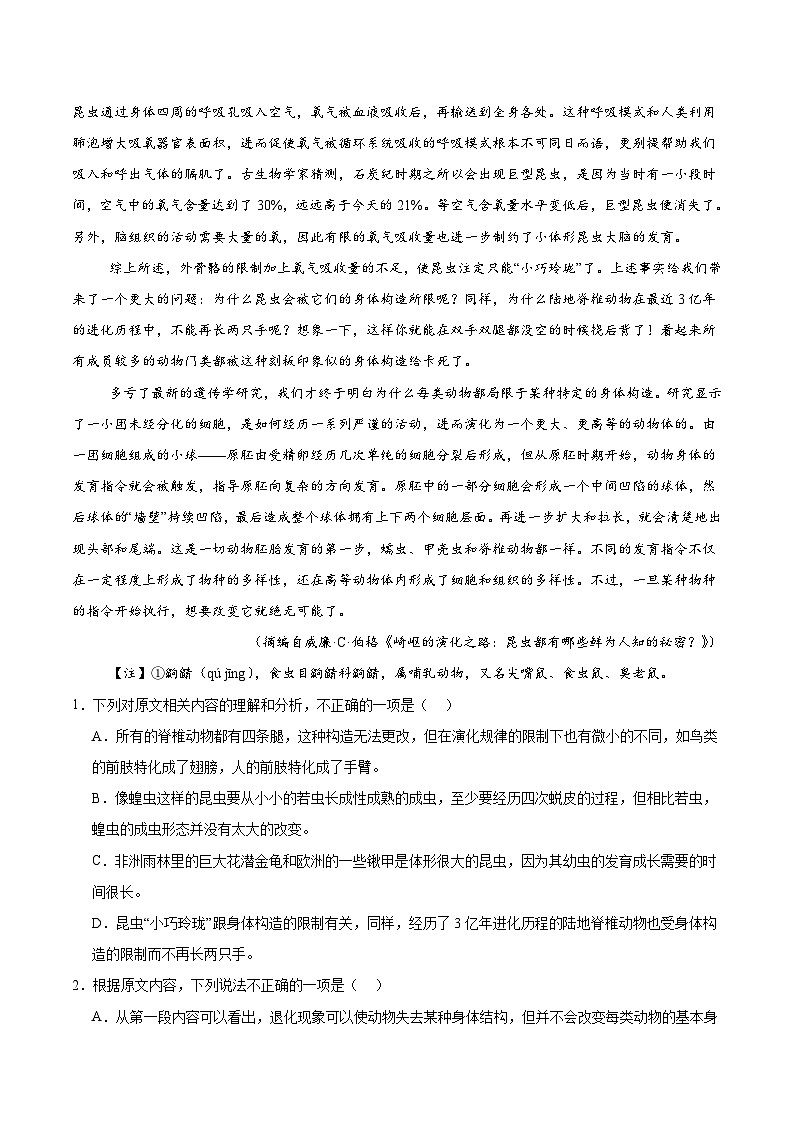 江西省赣州中学2026届高三上学期12月模拟训练（四）语文试卷（含答案）第2页