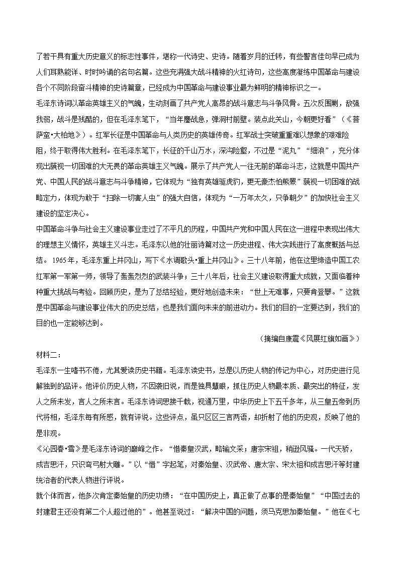 2024-2025学年广东省揭阳市普宁市高一（上）期末语文试卷-自定义类型第2页