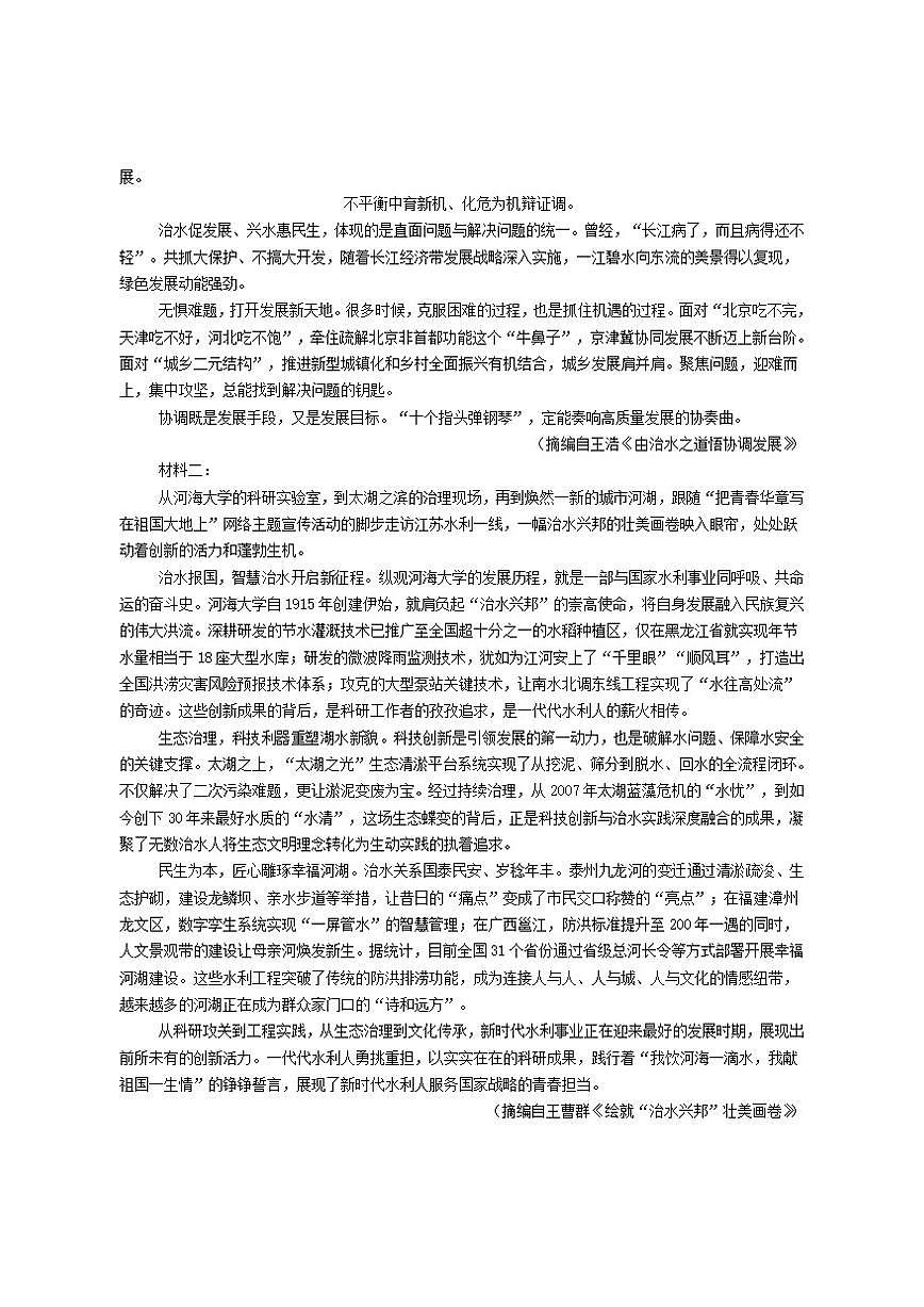 四川省泸州市合江县马街中学校2026届高三上学期第二次诊断性模拟考试语文试卷（含答案）第2页