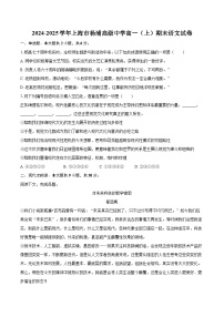 2024-2025学年上海市杨浦高级中学高一（上）期末语文试卷（含详细答案解析）