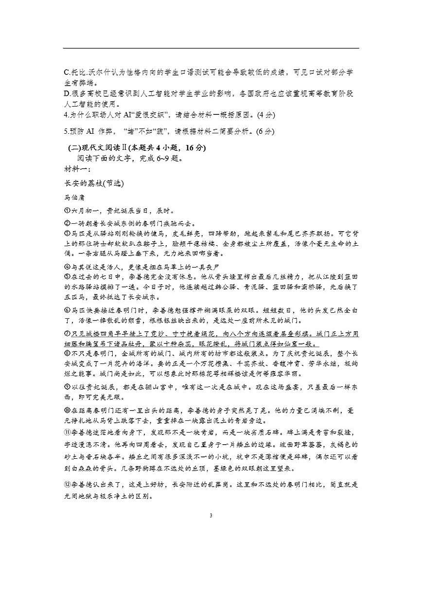 广东省惠州市光正实验学校2025-2026学年高二上学期12月期中考试语文试题（含答案）第3页