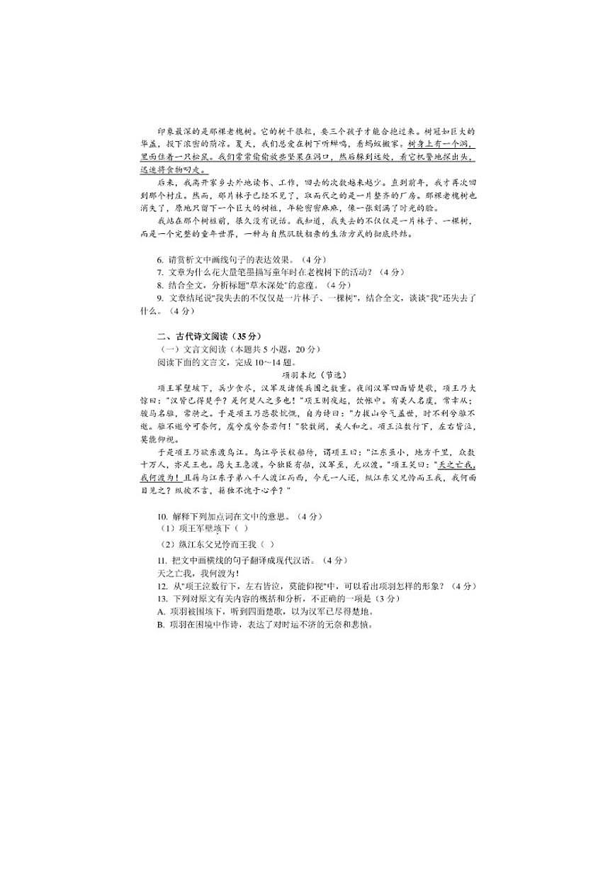 重庆市双桥中学2025-2026学年高三上学期12月月考语文试题（含答案）第2页