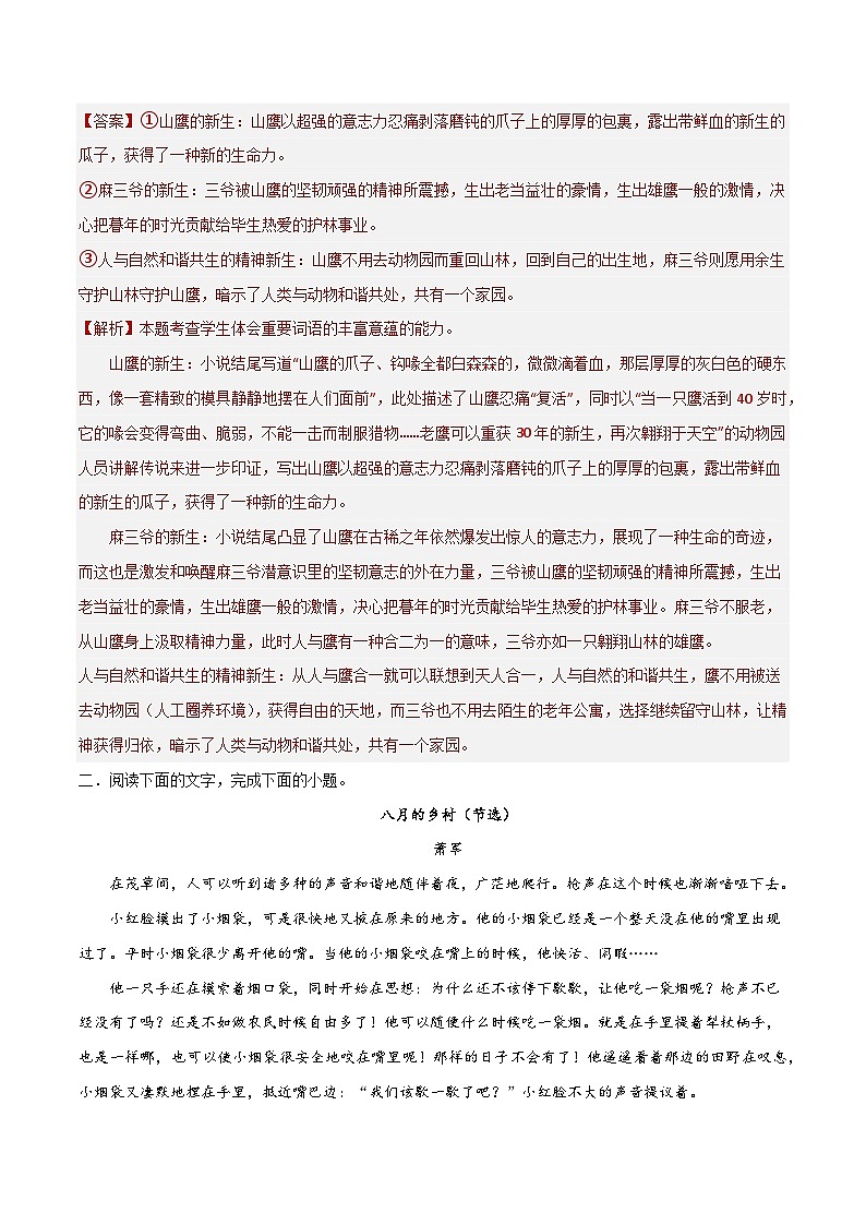 高考语文二轮-考点巩固卷08 意蕴探究（解析版）第3页