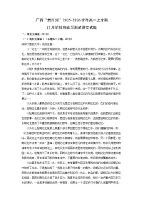 【语文】广西“贵百河”2025-2026学年高一上学期12月阶段性练习测试试题(学生版+解析版)