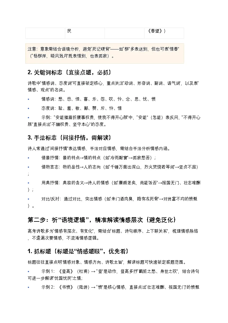 高考语文古诗词鉴赏 评价诗歌的思想内容与观点态度高中语文讲义第3页