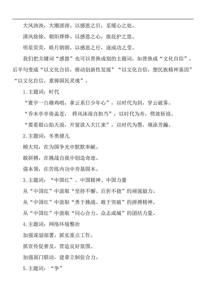 高中语文高考一轮 复习语文86个主题议论文作文分论点知识清单（共22页）第2页