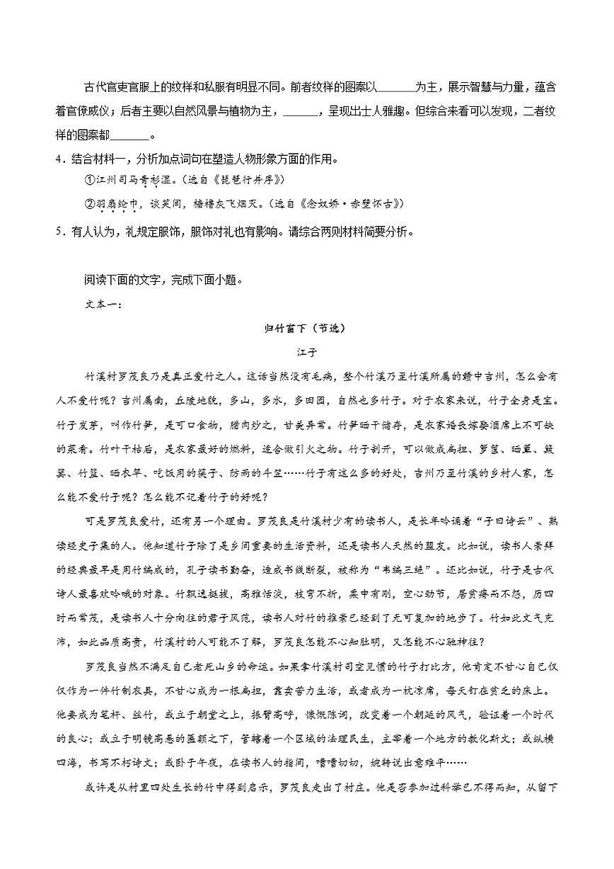 2025-2026学年河南省驻马店市高一上学期期末质量监测语文试卷（含答案）第3页