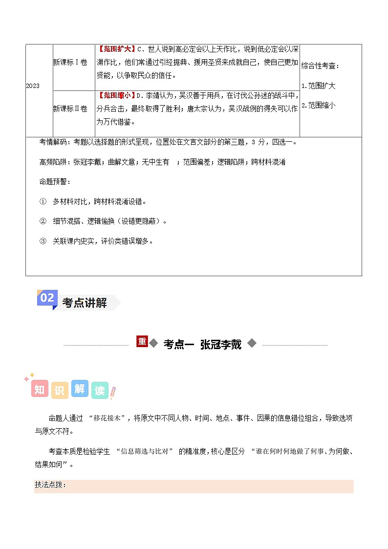 高考语文二轮-文言文概述分析（讲义）（全国通用）（学生版）第3页