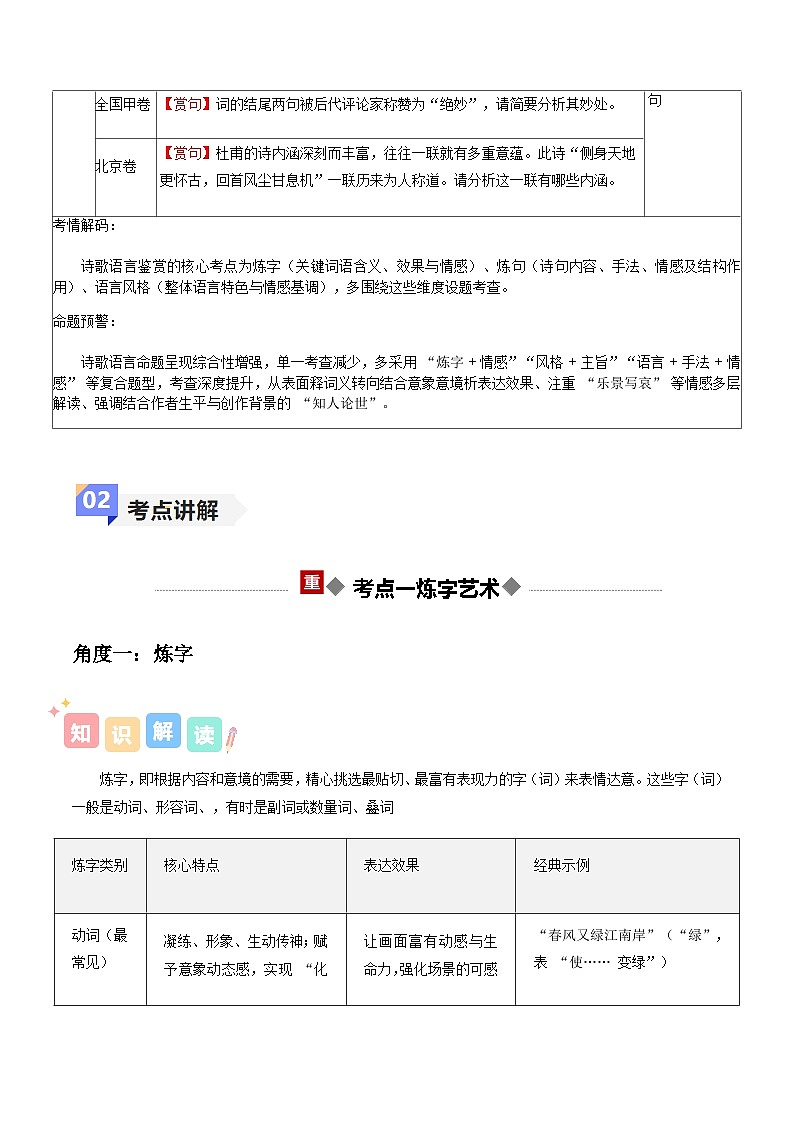 高考语文二轮-诗歌语言特点（讲义）（全国通用）（教师版）第3页