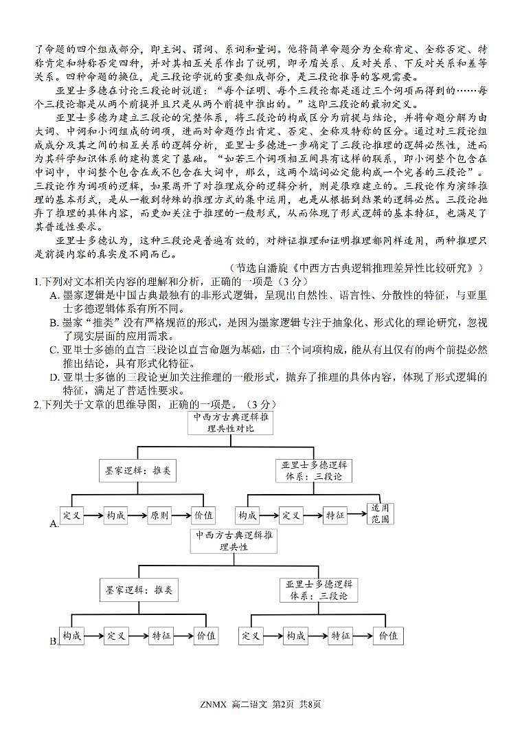 语文试题卷第2页