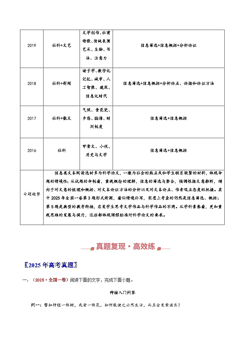 高考语文二轮专项训练-信息类文本阅读（全国通用）（教师版）第2页