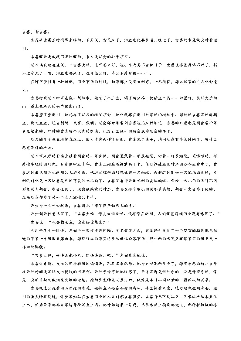 高考语文二轮复习考点提升训练重难点05  文学类文本阅读（小说）（解析版）第3页