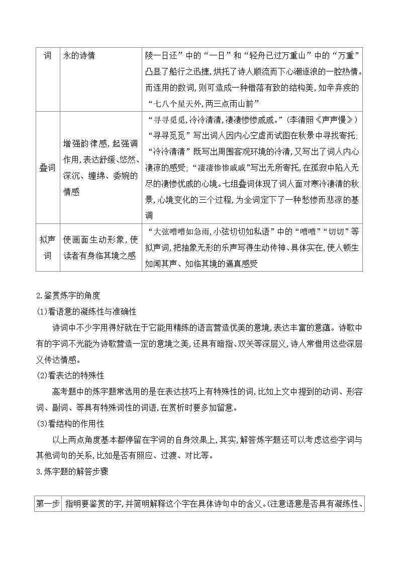 高考语文一轮复习古代诗歌阅读与默写学案06 赏析诗歌语言之炼字炼句（含答案）第3页