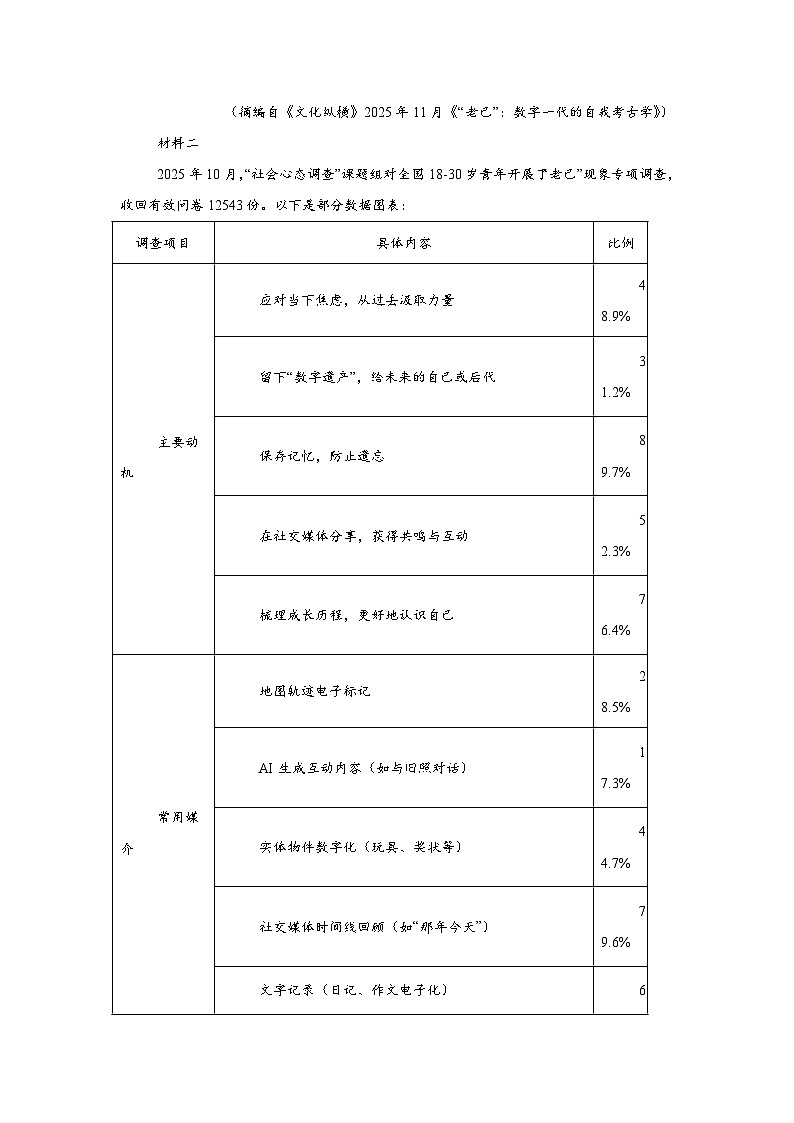 2025-2026学年四川德阳市高中高三下学期第二次诊断考试语文试题（无答案）第2页