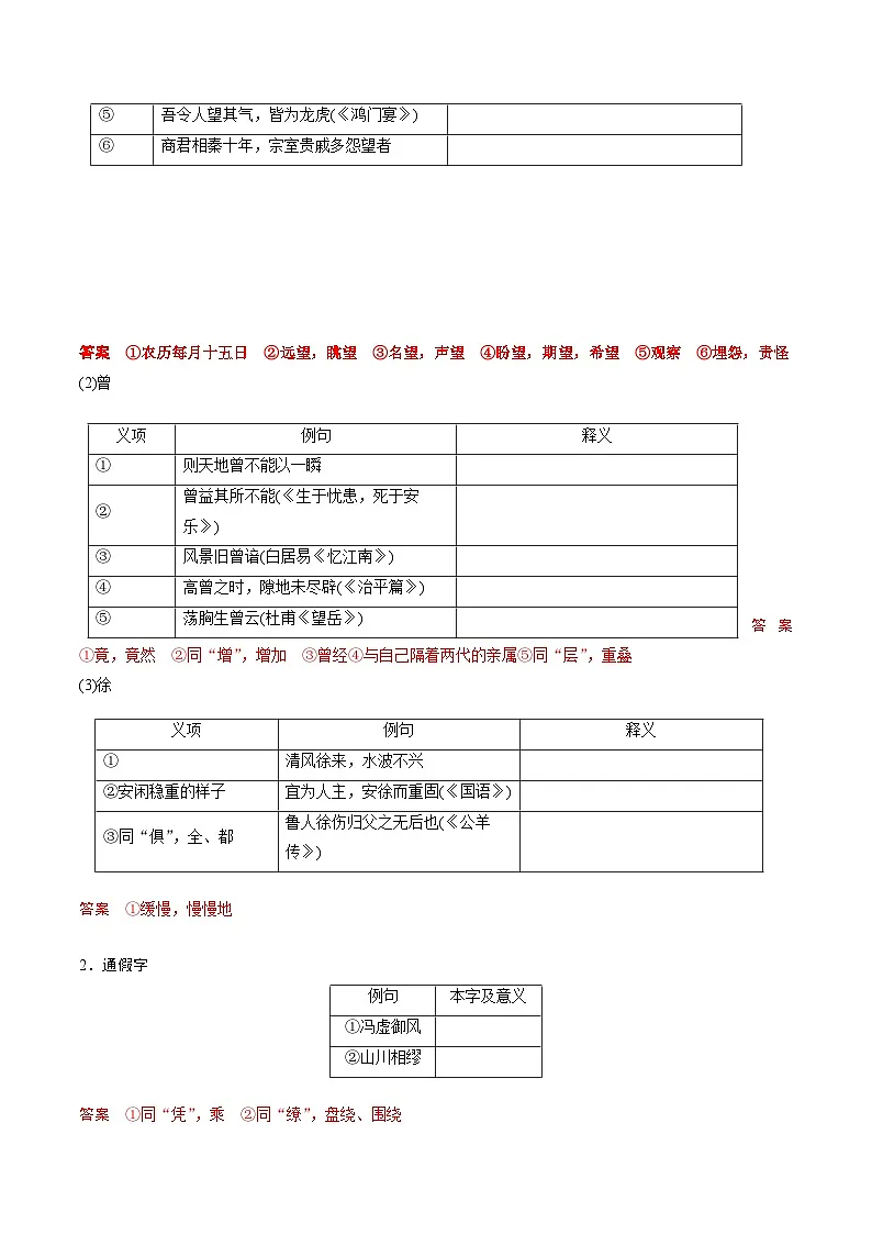 高考语文一轮复习 课内文言文挖空训练《赤壁赋》（解析版）第3页
