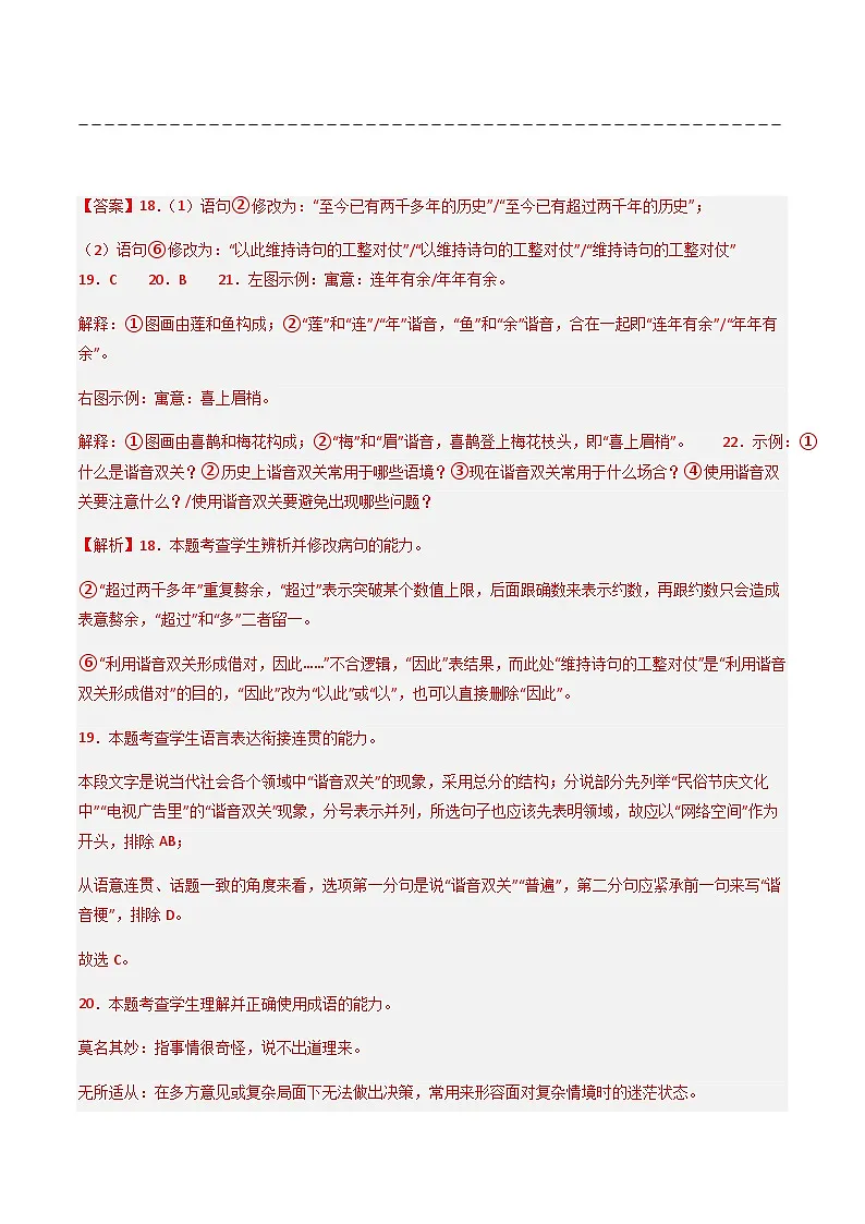 高考语文二轮专项训练-语言文字运用（全国通用）（教师版）第3页