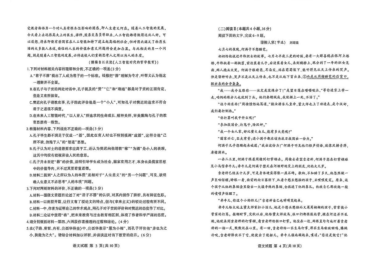 26临沂一模- 语文试题第2页
