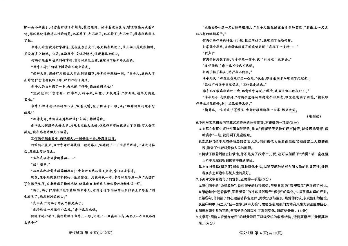 26临沂一模- 语文试题第3页
