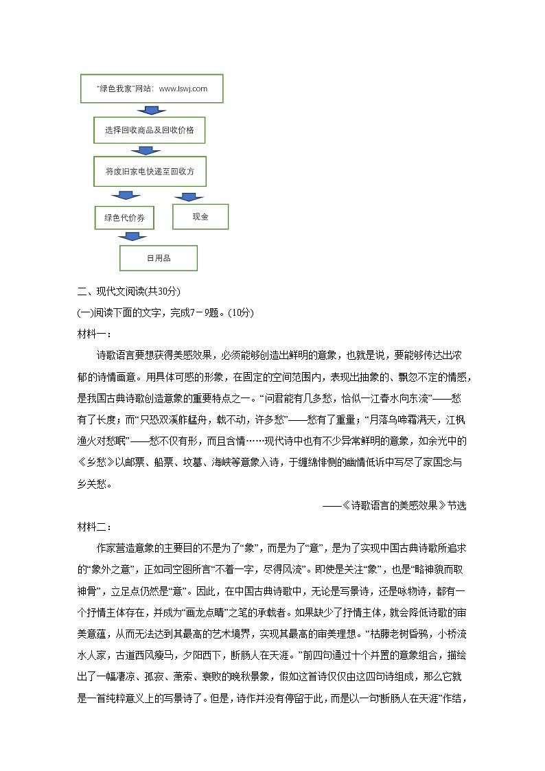 浙江省浙东北联盟（ZDB）2019-2020学年高二上学期期中考试 语文 Word版含答案bychun03