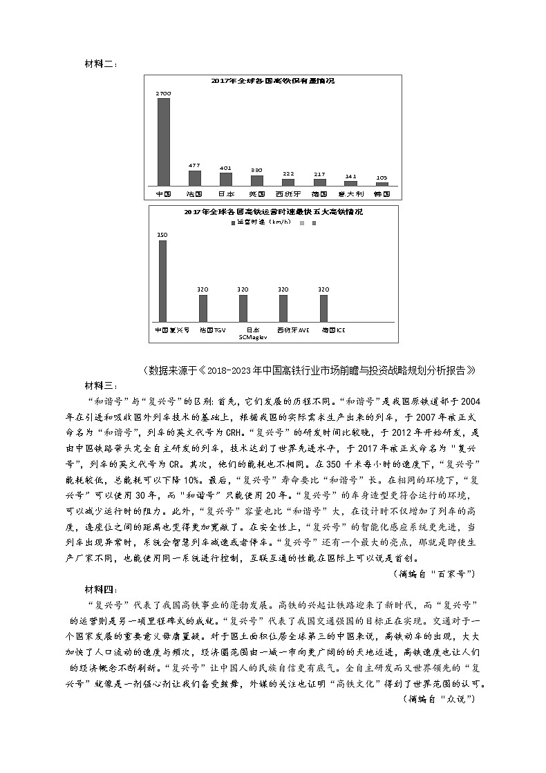 2019届浙江省杭州市高考命题比赛模拟（七）语文试卷03