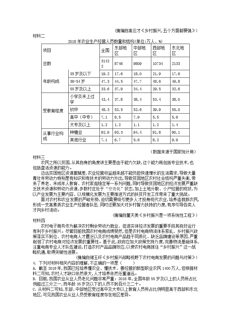 河南省三门峡市外国语高级中学2020届高三语文模拟考试试题03