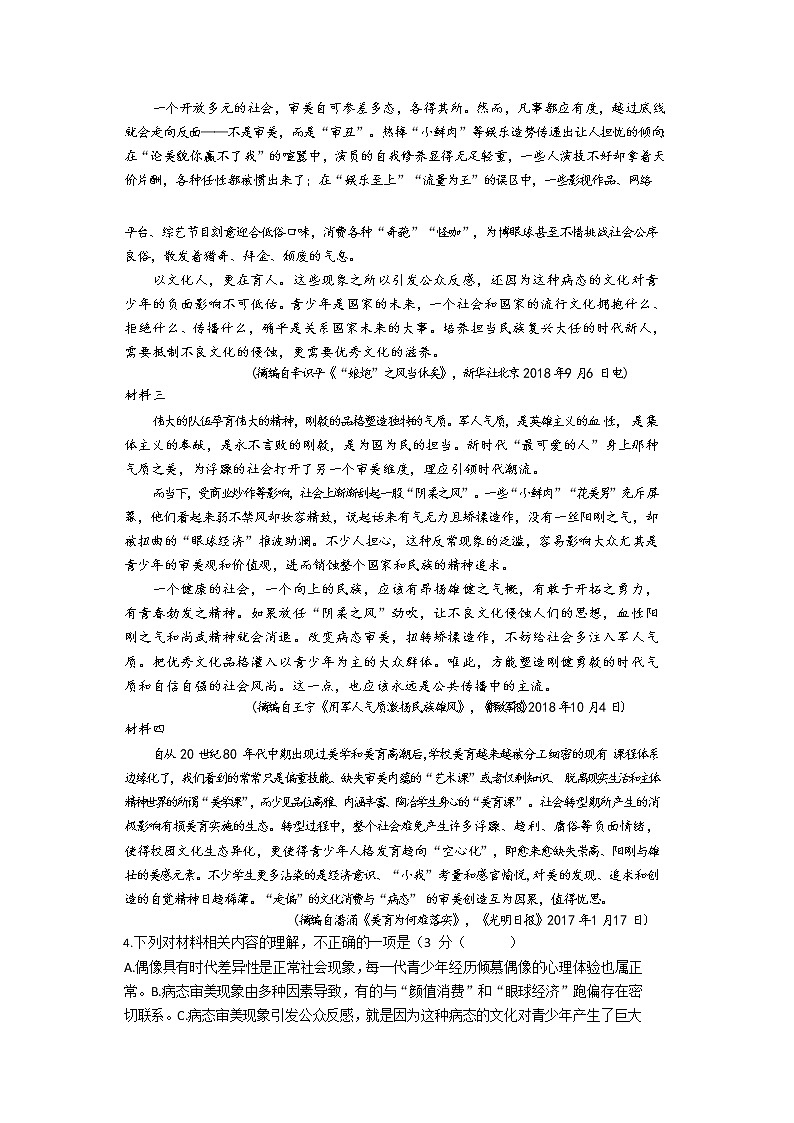 河北辛集中学2019届高三模拟考试（二）语文试卷第3页