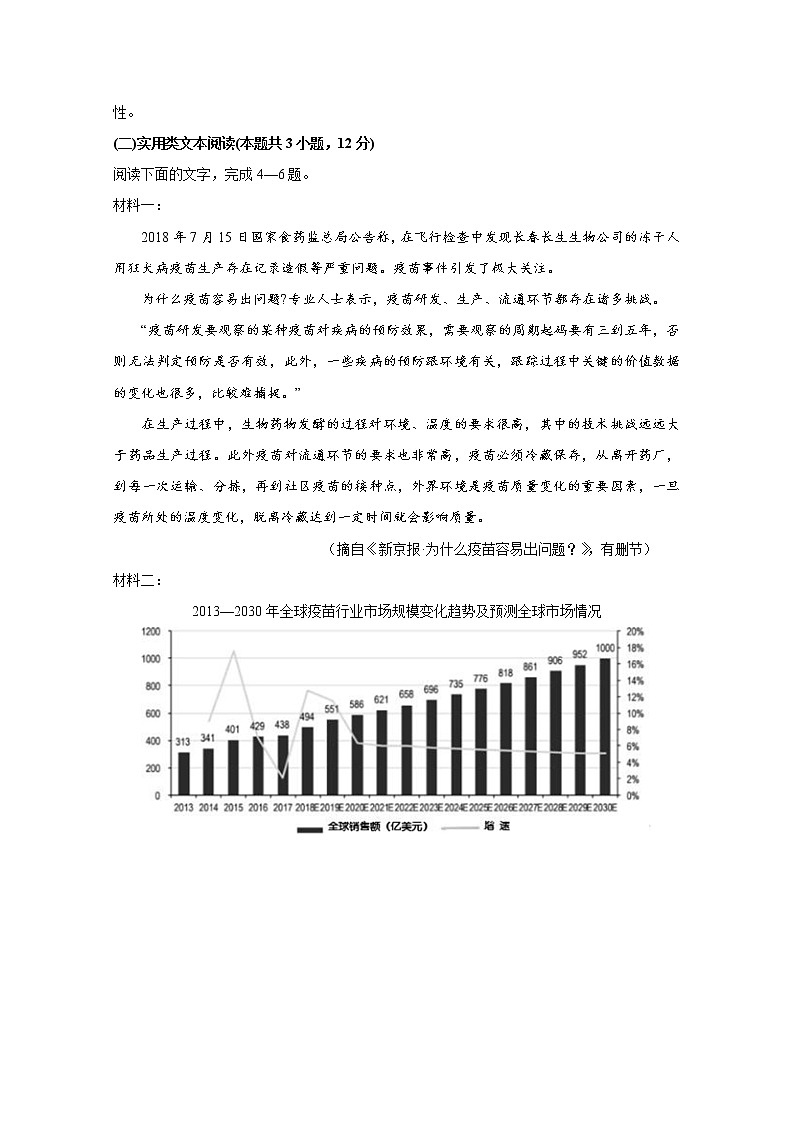 四川省遂宁市船山区第二中学校2020届高三4月模拟考试语文试卷03