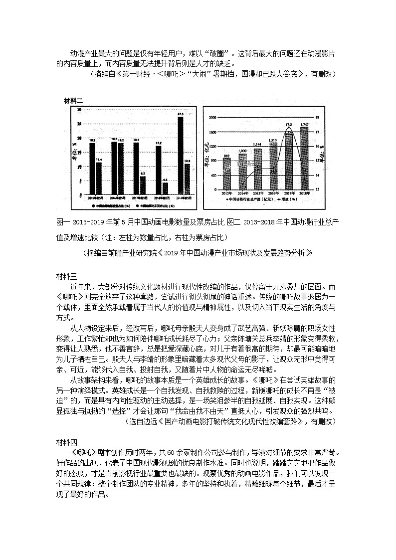 江西省南昌市2020届高三一模考试语文试卷03