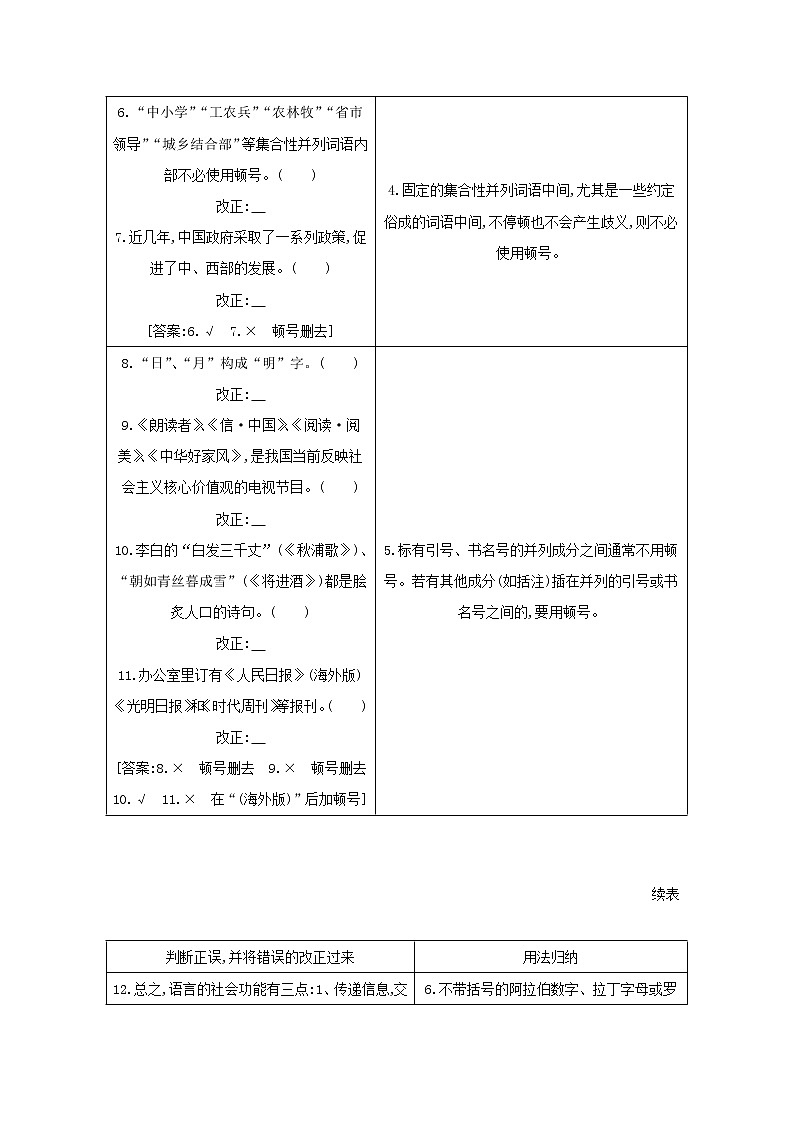 2021版高考语文一轮复习专题二词语（包括熟语）和标点符号的正确使用课案2标点符号误用的准确辨别学案新人教版第2页