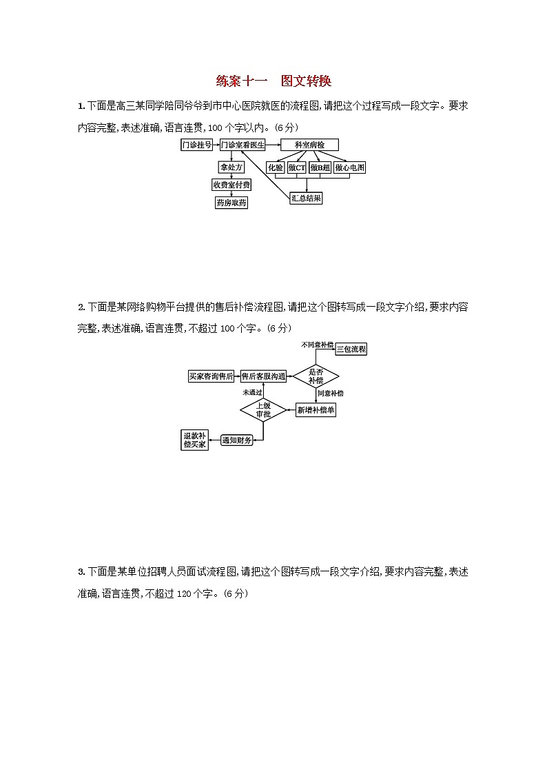 2021年高考语文一轮复习第一部分语言策略与技能专题二练案十一图文转换（含解析）新人教版01