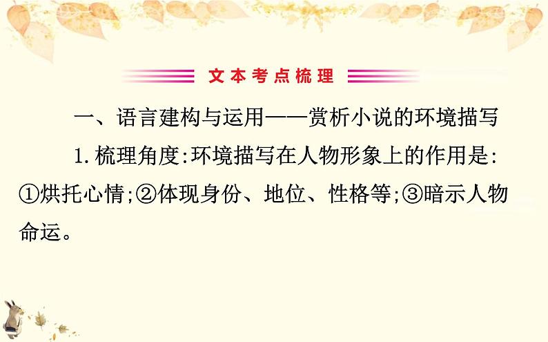 （新）部编版语文必修上册课件：核心素养探究 第一单元 2赏析小说的环境描写和叙事视角03