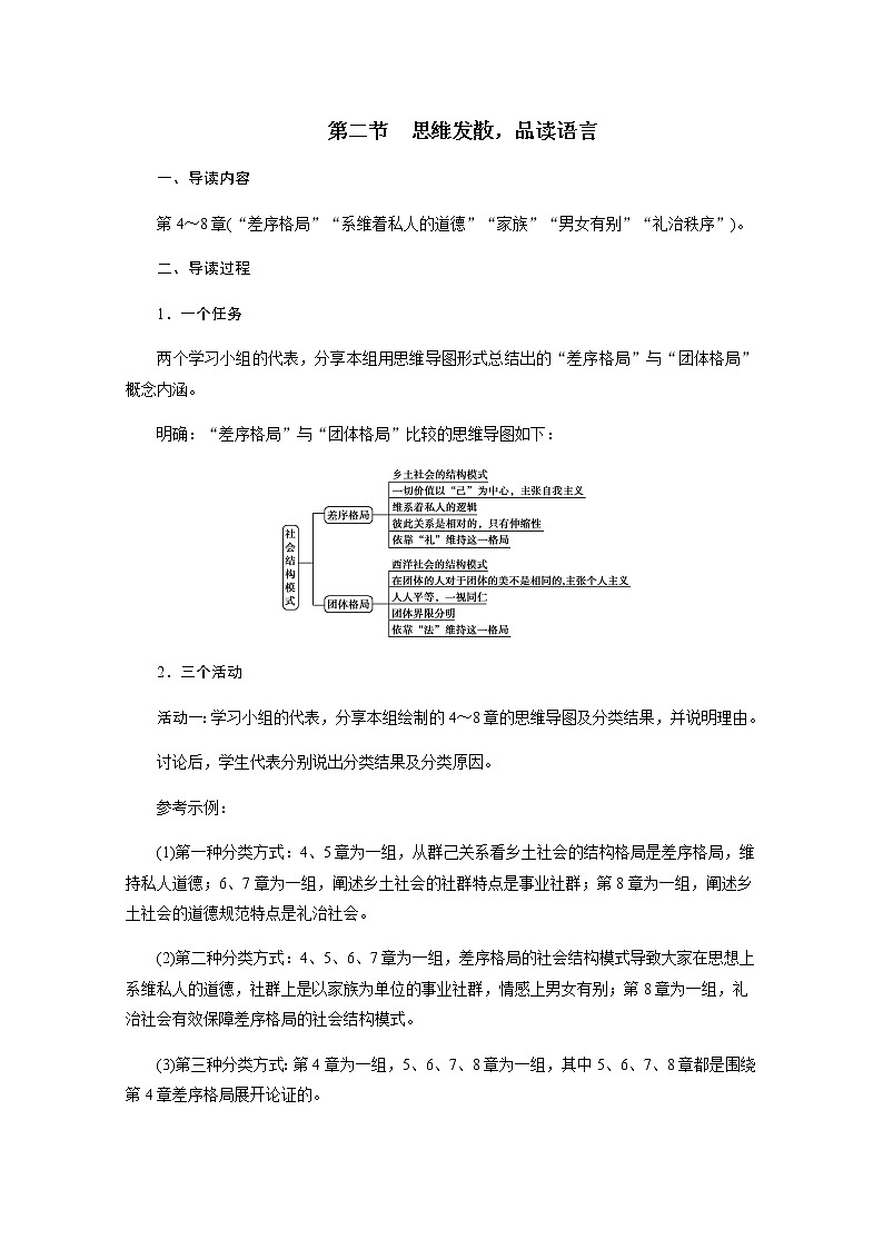 第五单元　第二节　思维发散品读语言 教案01