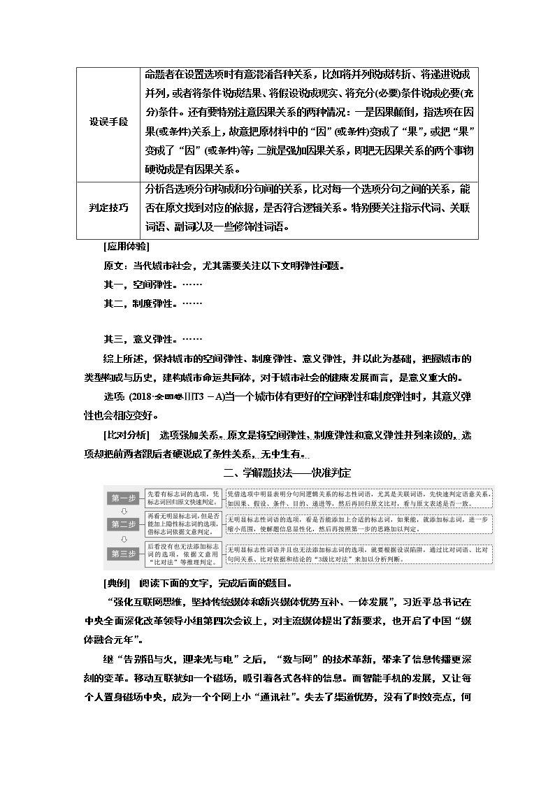 2020版高考一轮复习语文新课改省份专用学案：第二板块专题一第3讲　论述类文本第3题——同是“推文意”考法更合理03