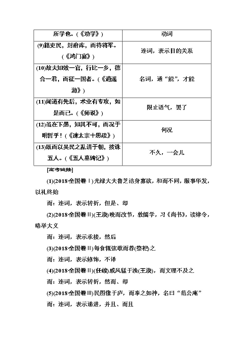 2021届高考语文一轮（统考版）教师用书：第二部分专题一第二讲　文言虚词02