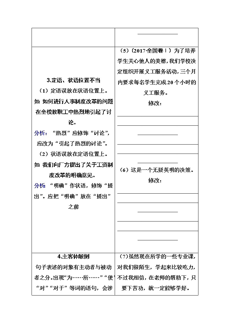 2021届高考语文一轮（统考版）教师用书：第一部分专题二第二讲　剖析语病6大类型03