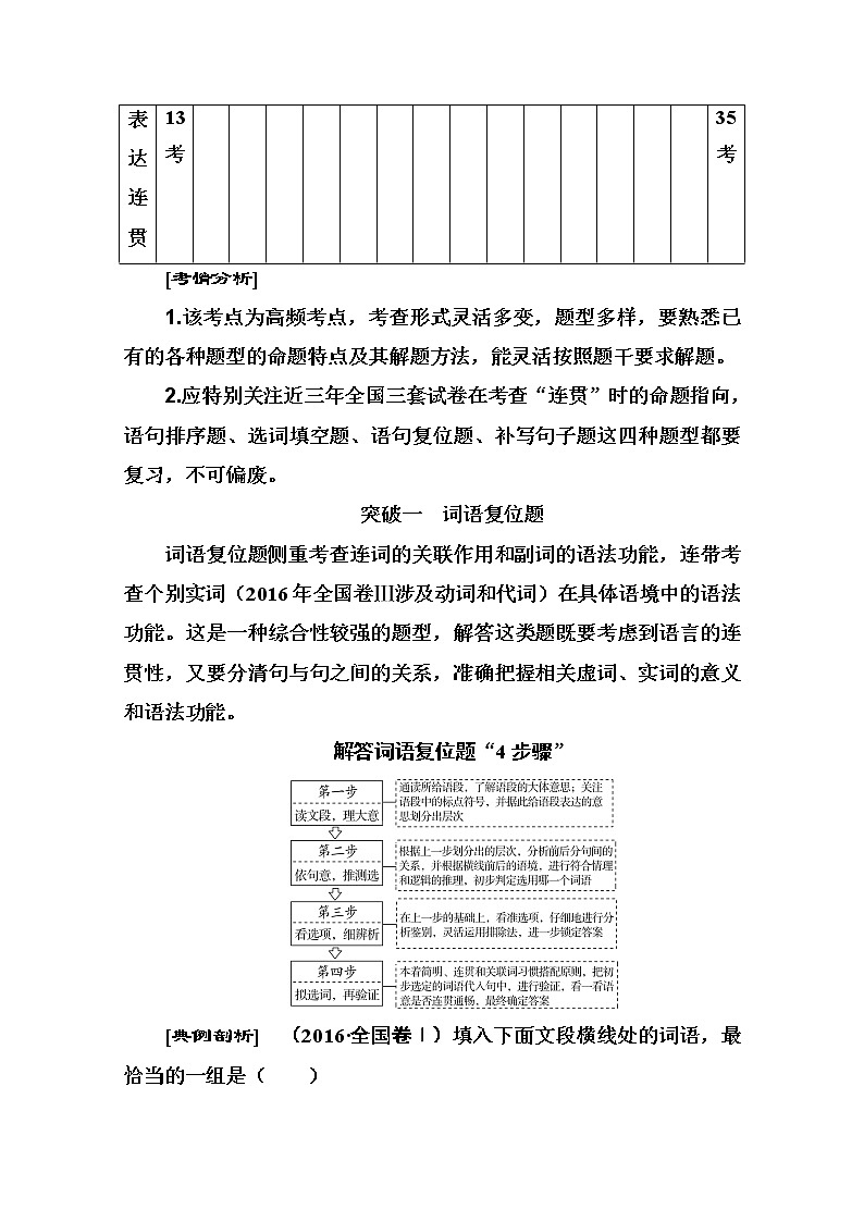 2021届高考语文一轮（统考版）教师用书：第一部分专题四第一讲　语言表达连贯02