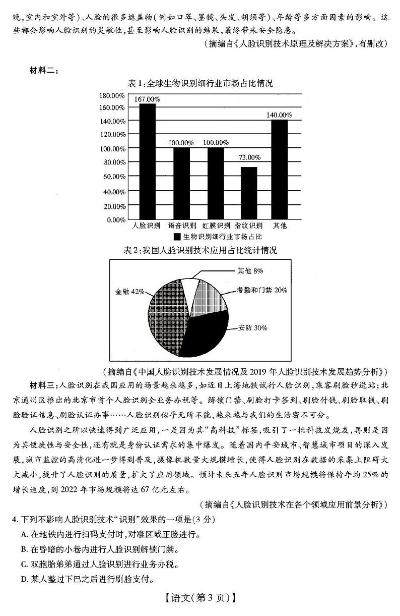 2021山西运城市高中联合体高三10月阶段检测语文试卷答案解析第3页