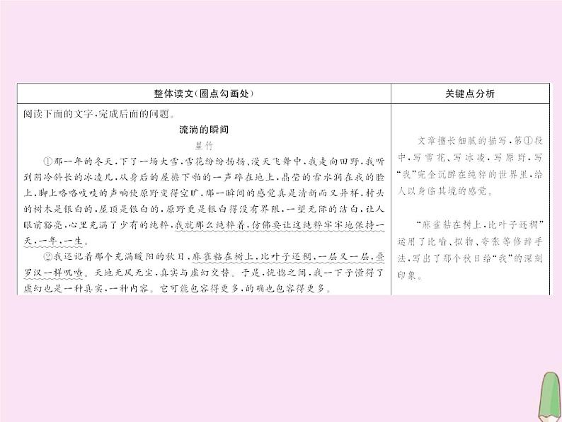 2021年高考语文高分技巧二轮复习专题二抢分点四散文鉴赏的两个重点__手法与语言课件03