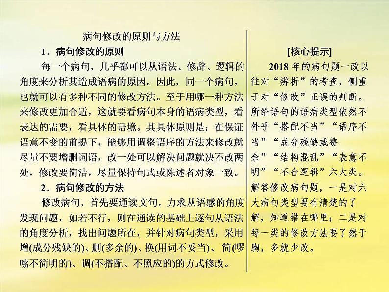 2021年高考语文高分技巧二轮复习专题七抢分点二蹭修改题__紧扣类型明确方法课件第2页