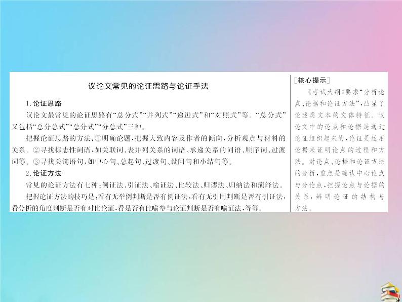 2021年高考语文高分技巧二轮复习专题一抢分点二论证分析题__理清论证思路辨明论证手法课件02