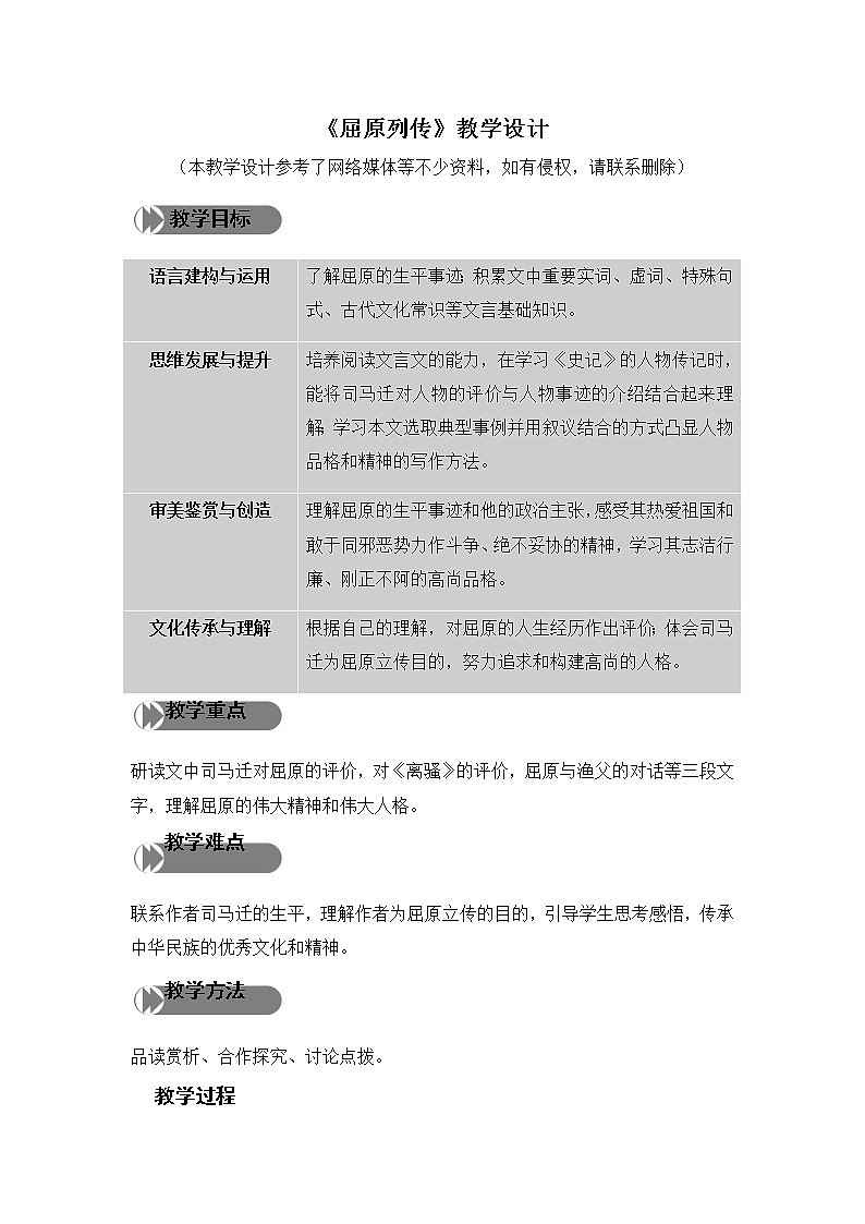 3.9《屈原列传》教学设计01