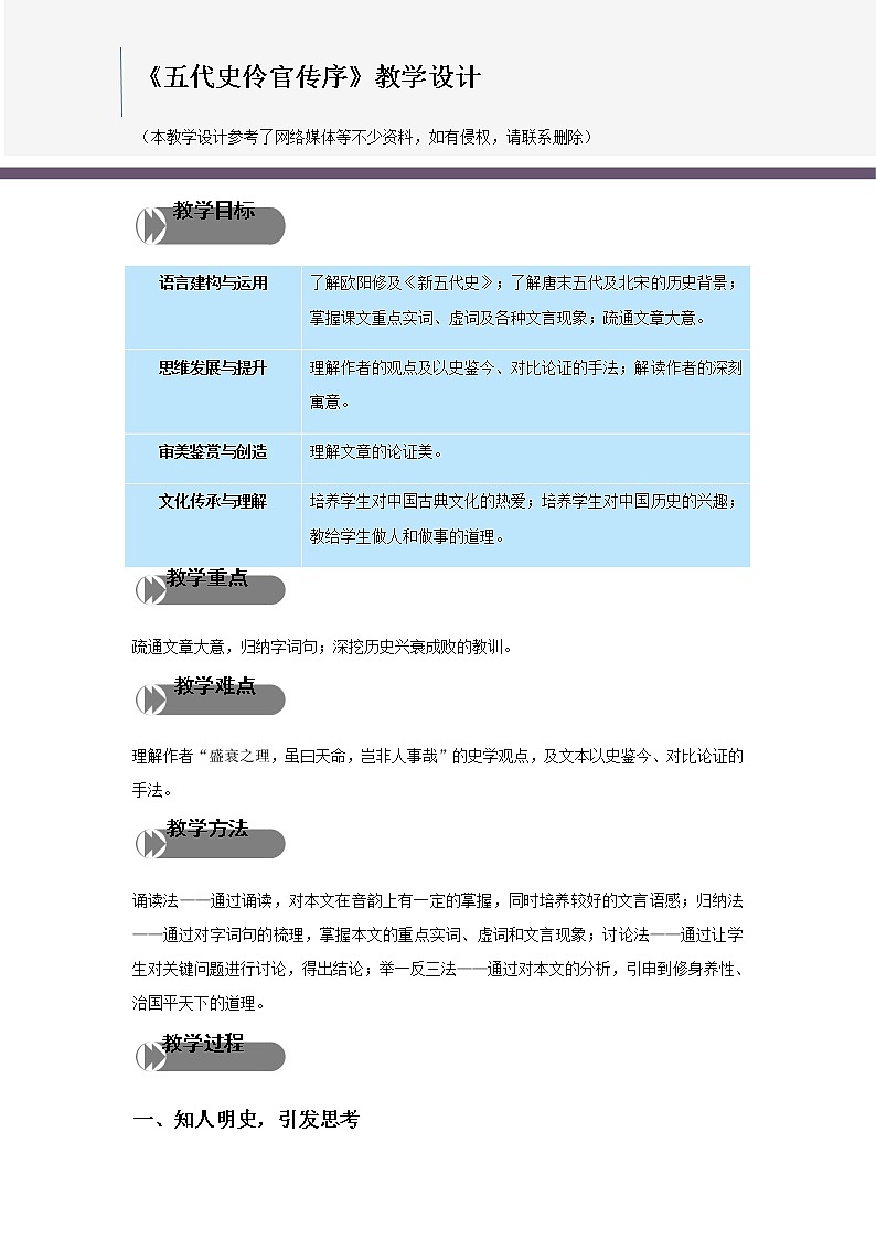 3.11.2《五代史伶官传序》教学设计01